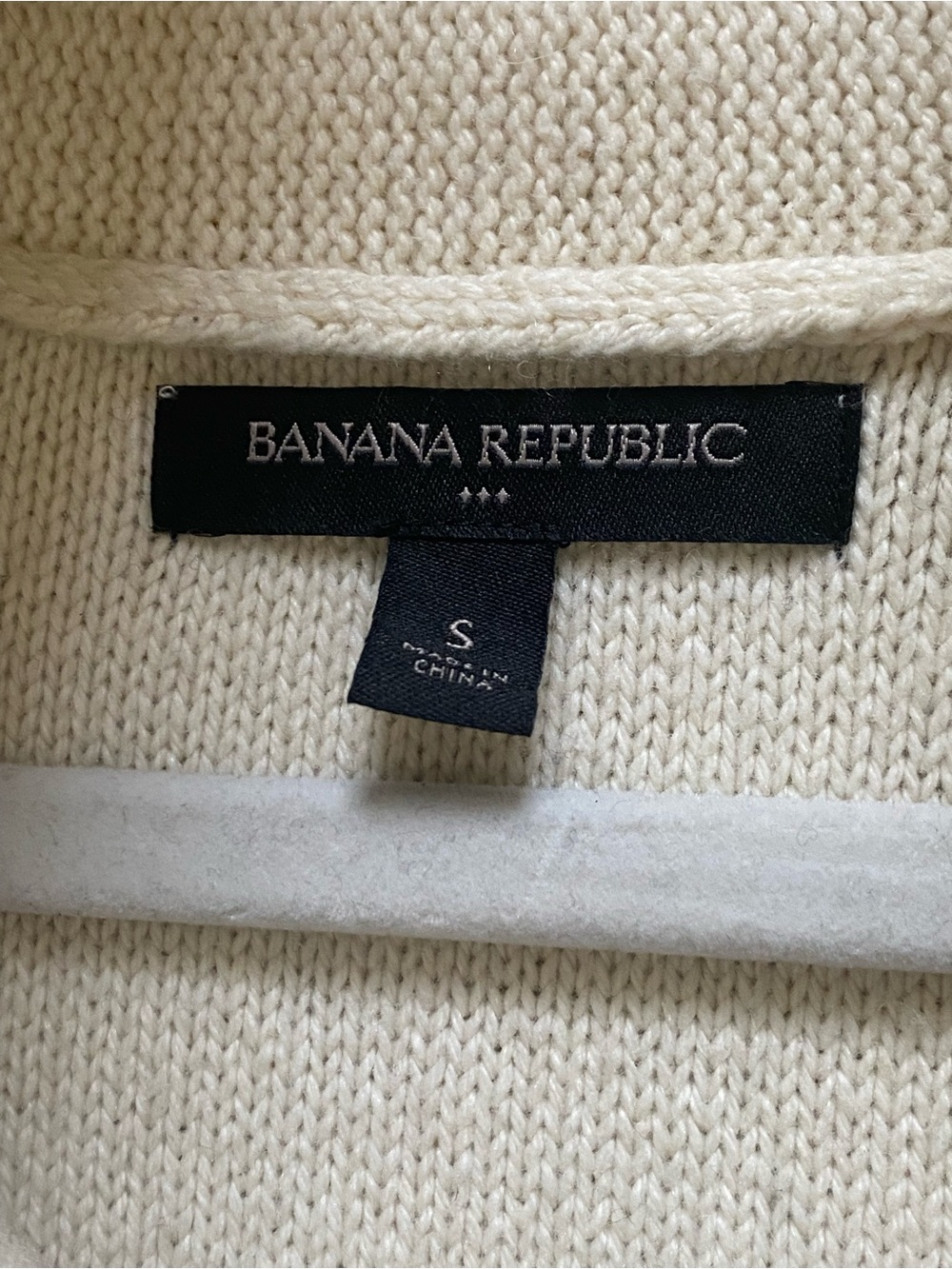 Banana Republic Men’s Shawl Collar Geometric Cardigan - Cream, Gray & Black, S - Picture 3 of 10